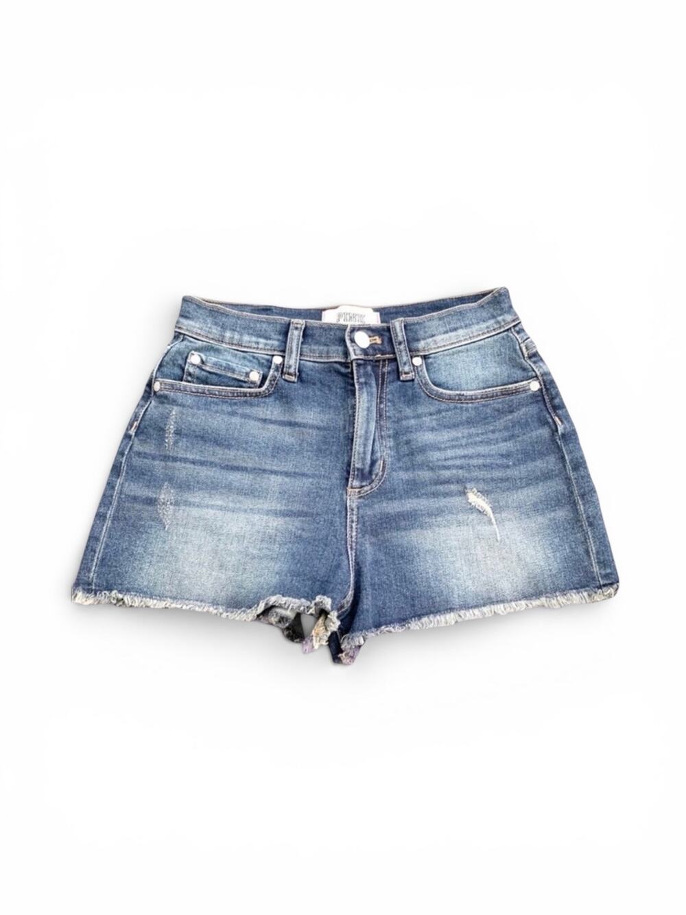 PINK Victoria’s Secret Distressed High Waisted Denim Shorts Festival Beach 2